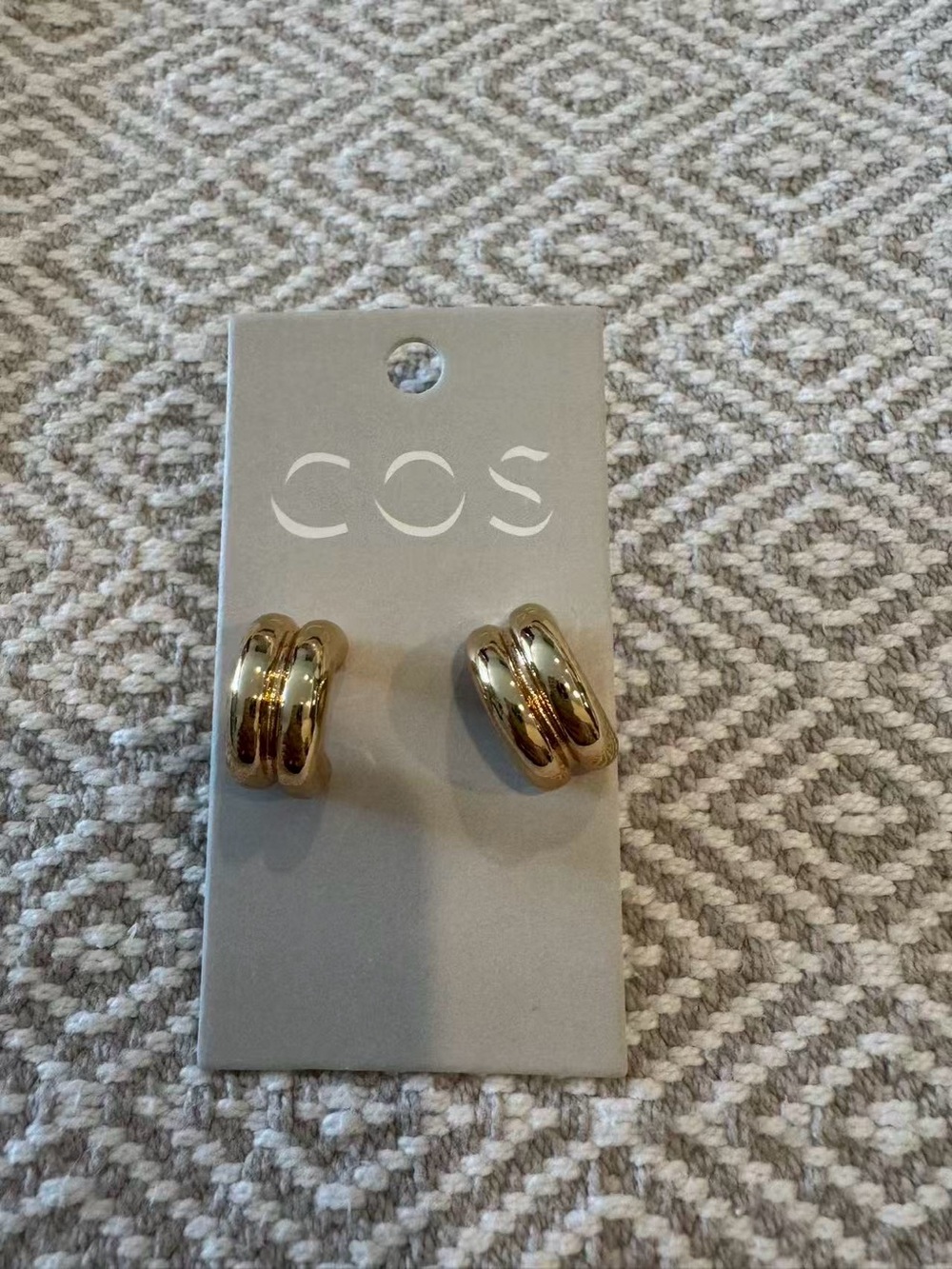 COS Gold Double-Row Hoop Earrings
